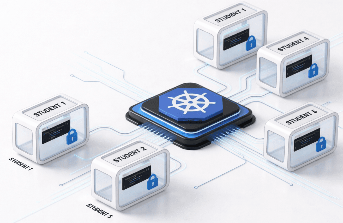 Kubernetes container orchestration for per-student lab environments