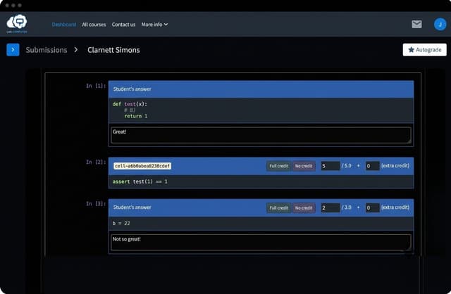 Easy manual grading of program outputs