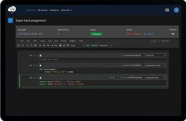 Easy to create assignments and questions
