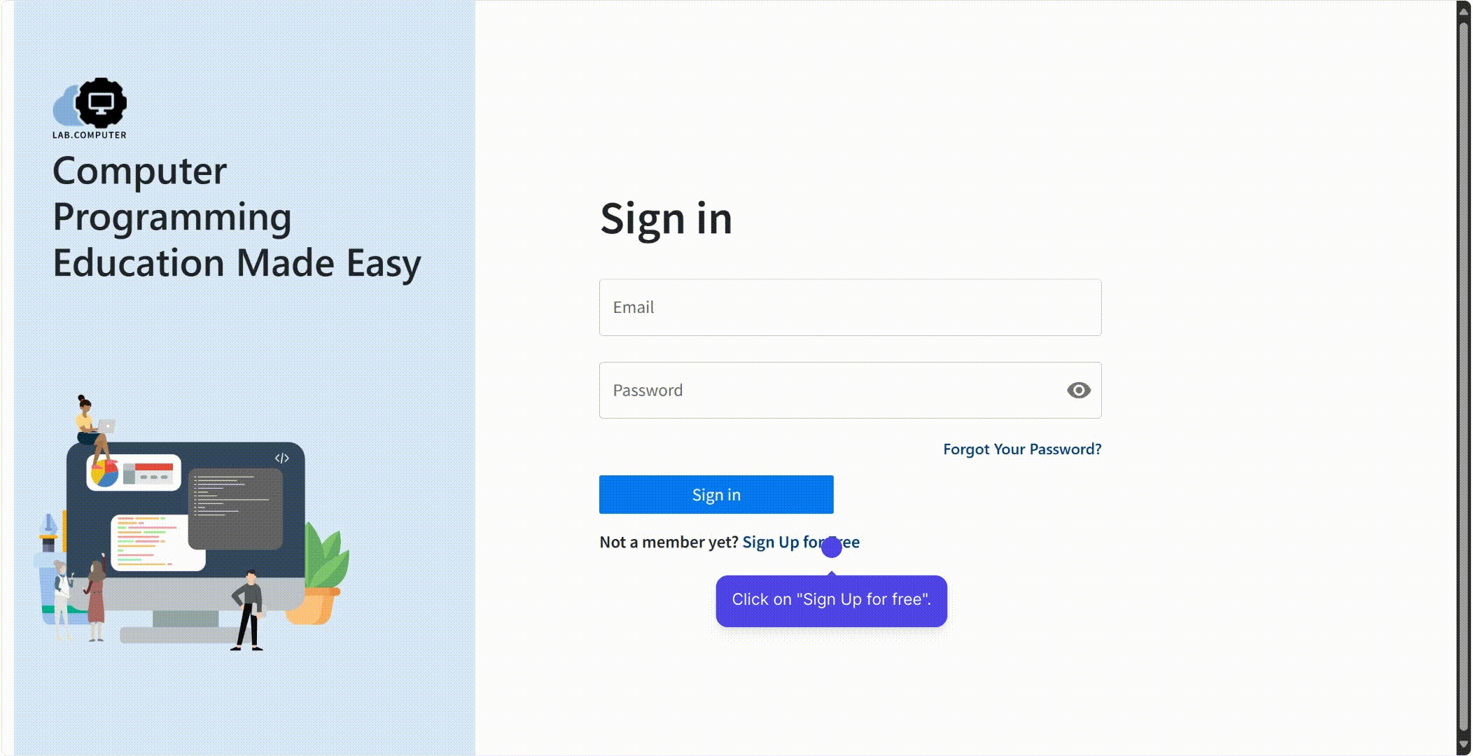 Instructor Account Creation & Sign-In
