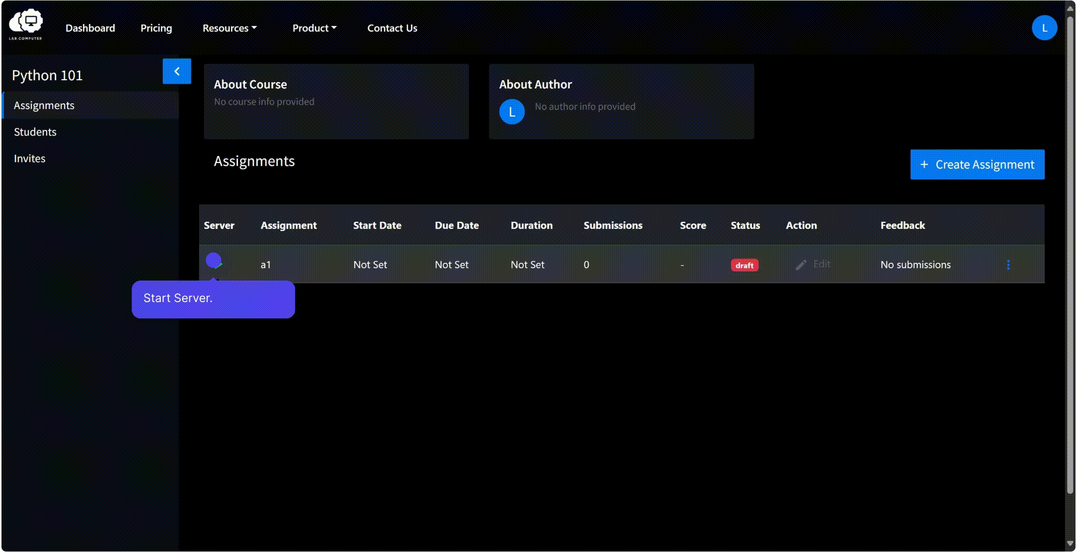 GIF: Adding Notebooks as Assignment Content