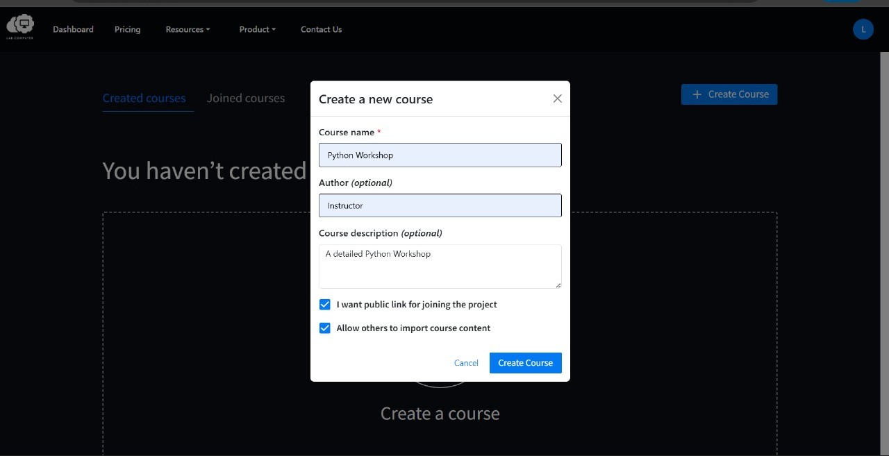 Screenshot: Allow Others to Import Course Content