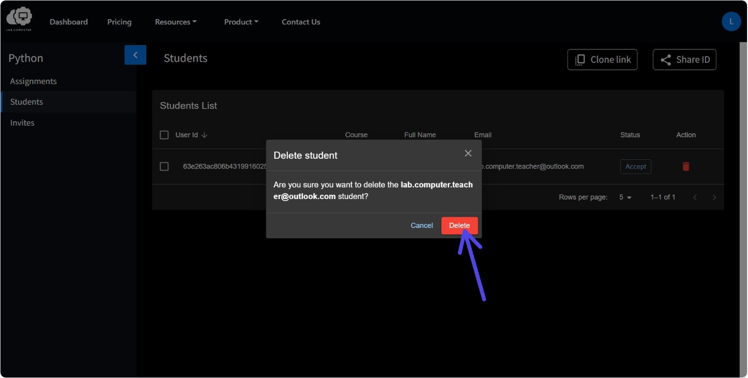 Confirm Delete