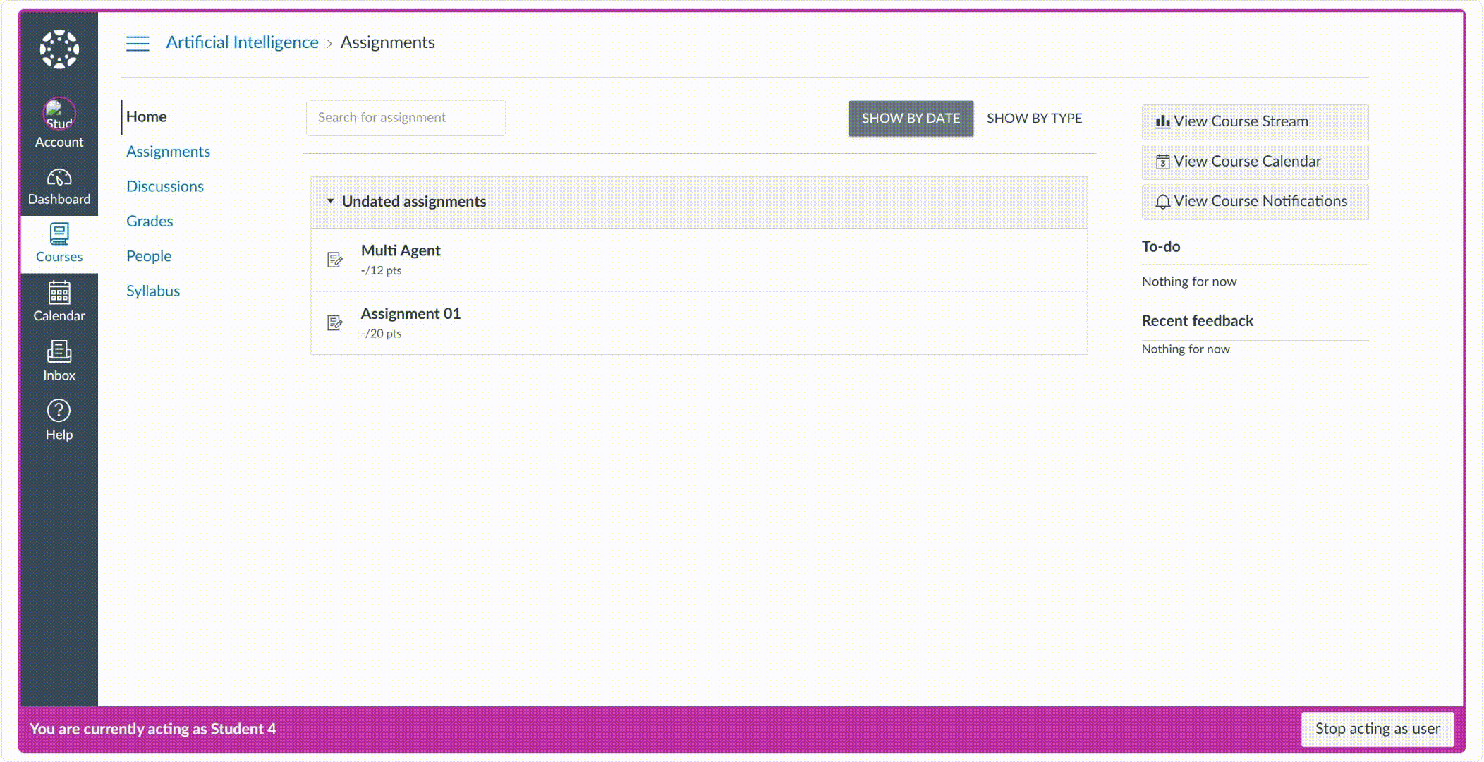 GIF: Student import and launch Assignment