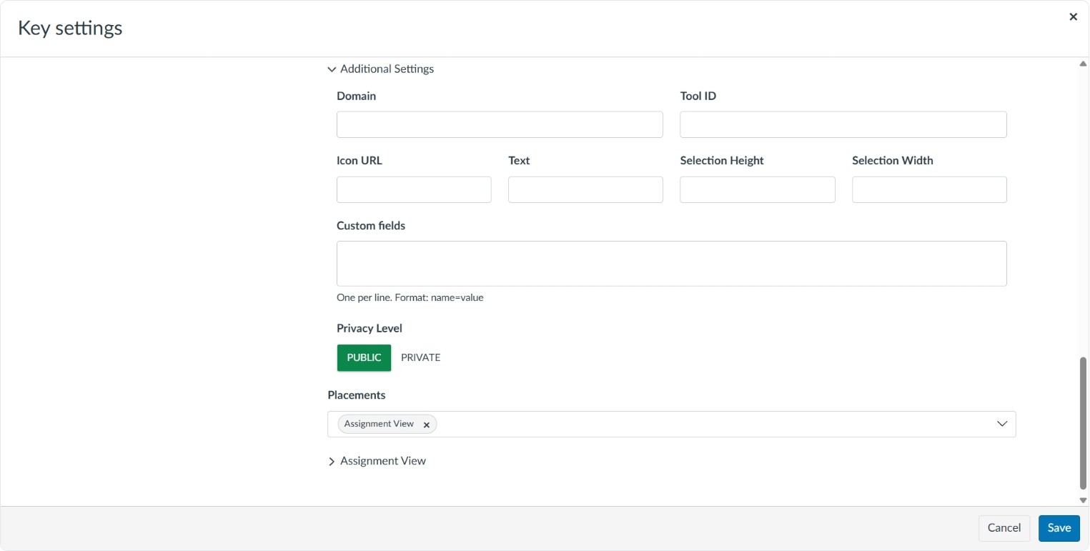 Screenshot: Additional Settings