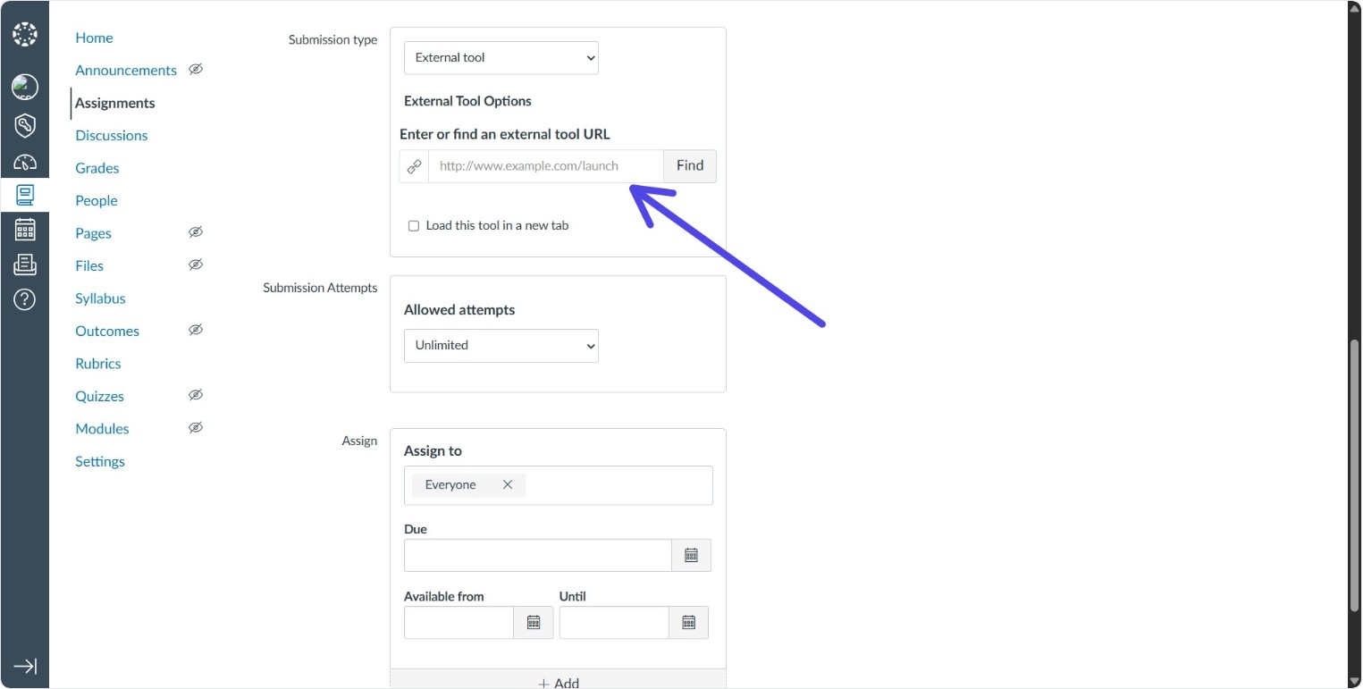 Screenshot: External Tool