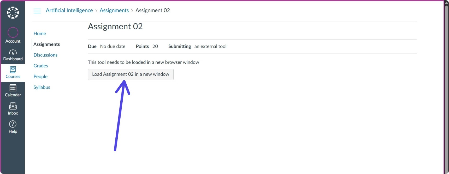 Screenshot: Load Assignment