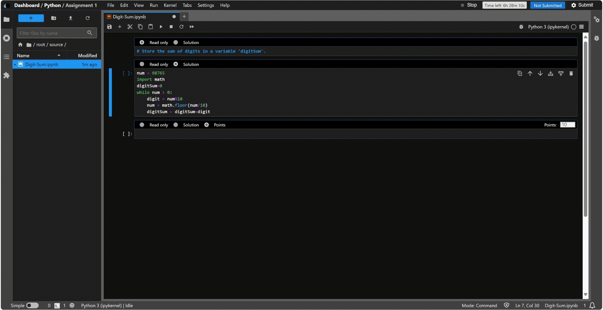 GIF: Submitting Assignment
