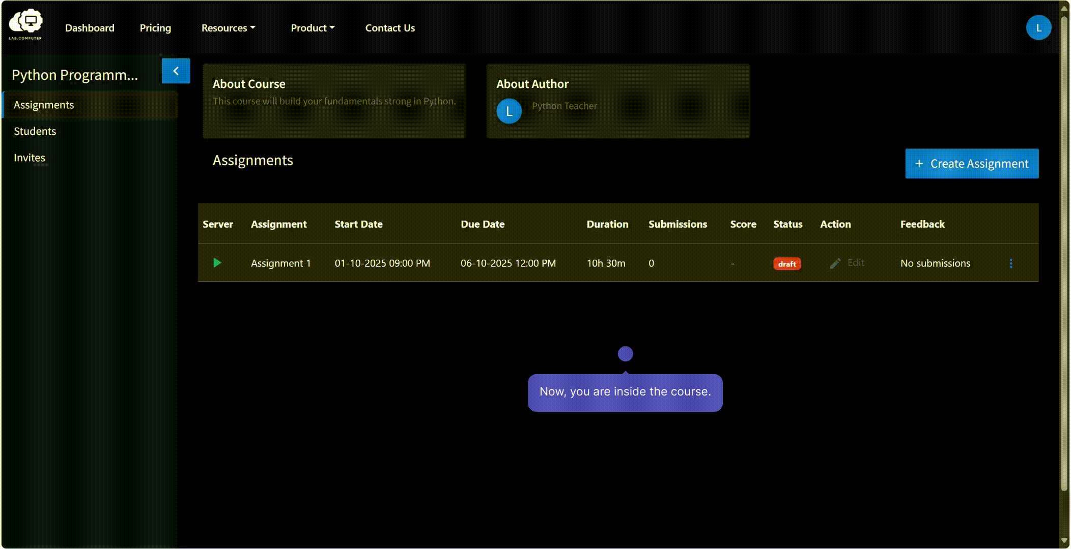 Upload Assignment from Device