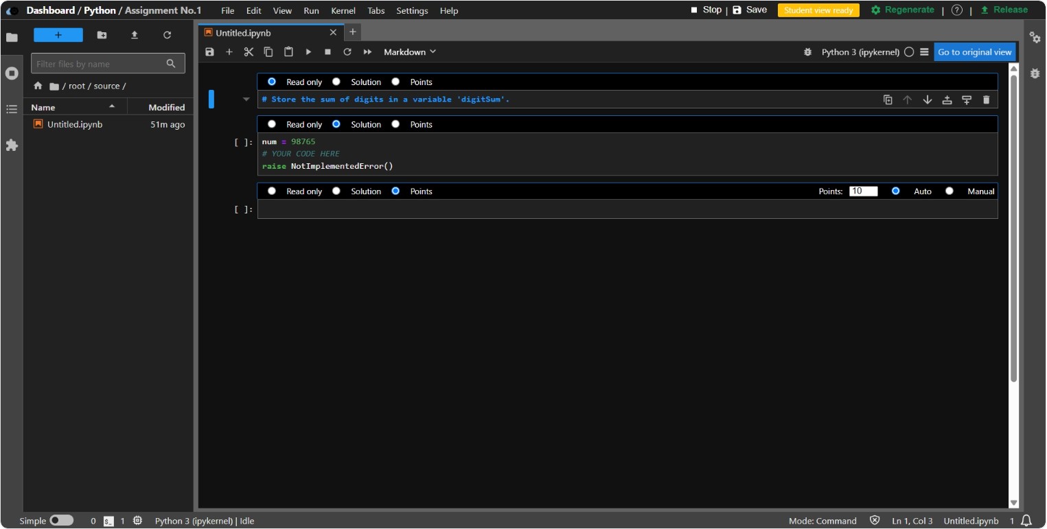 Screenshot: Student View